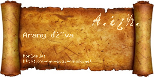 Arany Éva névjegykártya