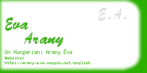 eva arany business card
